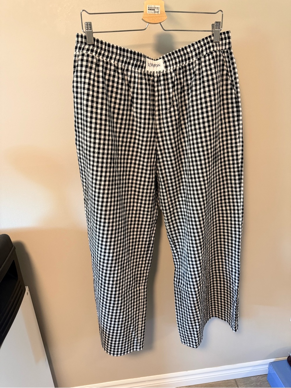 Linen Black & White Gingham Pants